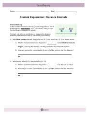 Notice the line colored green that shows the same exact mathematical equation both up above, using the pythagorean theorem, and. Distance Gizmo Doc Name Date Student Exploration Distance Formula Gizmo Warm Up In The Distance Formula Gizmo You Can Drag Points A And B To Change Course Hero