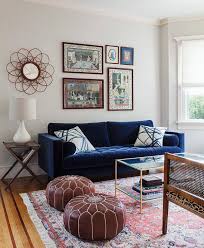 Set Of 2 Pouf Ottoman Ottoman Leather Moroccan Pouf Premium Luxe Moroccan Leather Ottoman Pouffe Pouf Footstool In Tan Brown In 2020 Blue Sofa Living Blue Couch Living Room Blue Sofas Living Room