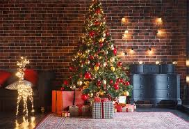 Dark Brick Wall Christmas Backdrop For Party Christmas Backdrops Creative Christmas Trees Best Artificial Christmas Trees