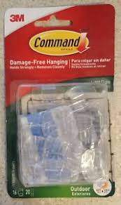 3m Command Clear Small Outdoor Light Clips 16 Clips 20 Strips Ebay