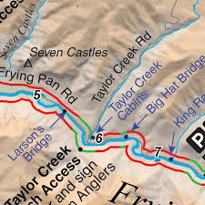 Roaring Fork River And Frying Pan River Fishing Map Aspen