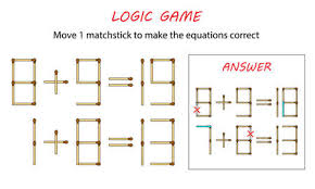 Juego matematico con fosforos / juego matemático super ludo reciclado el tablero posee una ruleta para los desafios tablero de ludo modificado tablero modificado casillas para avanzar sin responder preguntas (tuneles y recta final de tu juego para 2 a 4 jugadores de al menos 8 años de edad, o equipos de 2 jugadores cada uno. Juego De Logica Para Ninos Juego De Rompecabezas Con Fosforos Mueve 1 Fosforo Para Corregir Las Ecuaciones Ilustraciones Vectoriales Clip Art Vectorizado Libre De Derechos Image 107689196