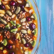 سلطة فواكه بعصير قمرالدين food peas black eyed peas