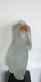 Sold at Auction: Kent Forrest Ipsen, KENT IPSEN CAST GLASS FEMALE TORSO  WITH FLOWER
