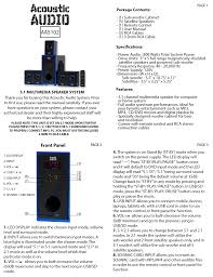 Acoustic Audio By Goldwood Aa5102 Surround Sound System User Manual Manualzz