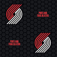 The pinwheel represents two teams of five players. Portland Trail Blazers Logo Pattern Black Officially Licensed Removable Wallpaper Boston Celtics Logo Portland Trailblazers Trail Blazers