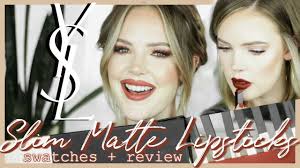Yves Saint Laurent Rouge Pur Couture Exclusive The Slim Glow Matte Lipstick Ysl Slim Matte Lipsticks Review And Swatches Mallory1712 Youtube