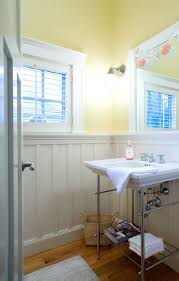 The beadboard in this bathroom is a simple solution to help create a peaceful look. Bathroom With Wainscoting Design Ideas Small Design Ideas