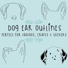 Pet Ear Outlines For Tattoos Crafts And Stickers Dog Tattoos Animal Tattoos Dog Memorial Tattoos