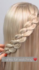 T ake the left section, cross it over the middle one. 4 Strand Braids How To 4 Strand Braid Tutorial 4 Strand Braid 4 Strand Braid Tutorial Down Hairstyles For Long Hair
