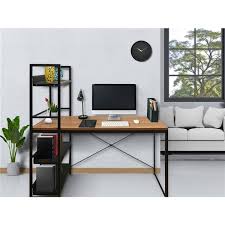 .desk entertainment center combo receives its title mainly because its primary responsibility is always to store your laptop or computer. Jr Home Collection Leo Desk Bookshelf Combo 47 In Light Brown Black If Dk226 Rona