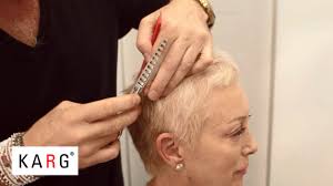 Point cutting is used to create choppy looks and soften a layered cut. How To Cut Short Blond Hair Pixie Like With Texturizing Thinning Shears Youtube