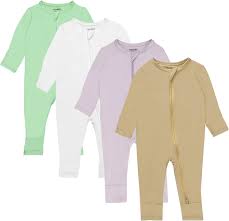 Amazon.com: GUISBY Bamboo Pajamas Baby, One Piece Long Sleeve Footless  Rompers Pajama 4-pack Newborn: Clothing, Shoes & Jewelry