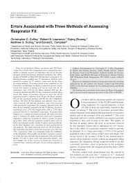 Learn the differences between quantitative and qualitative face fit testing, and find out which type is best for your requirements here. Pdf Errors Associated With Three Methods Of Assessing Respirator Fit