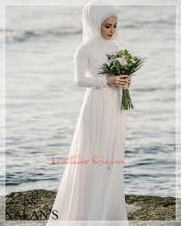 Tesettur Sade Gelinlik Modeli Muslim Wedding Dresses Wedding Dress Fabrics High Neck Wedding Dress