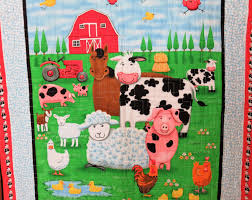 Small pieces of white fence wearing a normal library. Quilts Farm Theme Crib Farm Animals Nursery Bedding Gender Neutral Crib Bright Color Farm Animals Crib Toddler Cot Playmat Gender Neutral Baby Gift Home Living