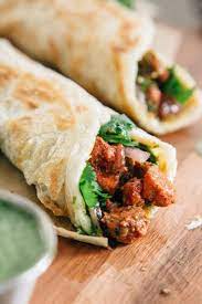 Chicken Kathi Rolls W Cilantro Mint Chutney The Chutney Life Chicken Snacks Cooking Recipes Food