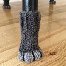 Hand Knit Cat Paw Chair Socks By Jinxed Stitches Chair Socks Chair Socks Diy Knitted Cat