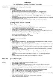 Business Analyst Manager Resume Samples Velvet Jobs