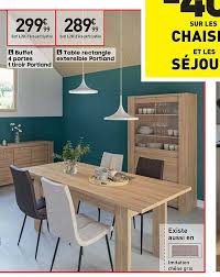Dans cet appartement haussmannien, la table de repas est travaillée comme un véritable. Offre Buffet 4 Portes 1 Tiroir Portland Table Rectangle Extensible Portland Chez Conforama