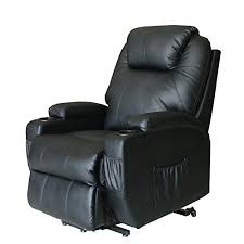 Deluxe Wall Hugger Power Lift Heated Vibrating Massage Recliner Chair With Wheels Control Black Recliner Chair Lift Chair Recliners Recliner