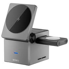 شاحن لاسلكي ويوو Wi-W030 ثلاثي 3 في 1 مربّع