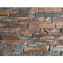 Plaquette De Parement Mural Pierre Naturelle Ilos Ardoise Flammee 15x55 Cm Ep 2 5 3 5 Cm Parement Mural Parement Mural Interieur Exterieur