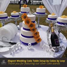 A $250.00 cake table set up for brides on a budget! Elysian Living Just Look At This Gorgeous Wedding Cake Setup By Cakes By Lexy Thank You For Featuring Our Silver Cake Stands For Cake Stand Orders And Inquiries Call Elysian Living