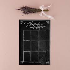 Personalized Seating Chart Kit With Chalkboard Print Design