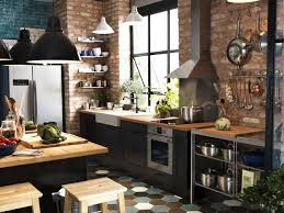 Exposed Brick Oversized Windows And Industrial Lamps Are Taking Hold In Home Design Ikea Faktum Kitche Ikea Kitchen Australia Kitchen Renovation Ikea Catalog