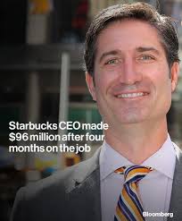 Starbucks handed their new CEO $96 million after just a few months. Then he  laid off 1,100 workers. Never buy a cup of coffee from Starbucks again.