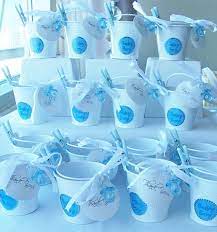 16 Baby Boy Miniature Keepsake Buckets Blue Baby Boy Shower Etsy Baby Boy Shower Favors Recuerdos Baby Shower Baby Shower Souvenirs