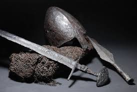 Viking Sword Piast Dynasty Helmet And Spear Head Found In Lednica Lake Poland C 9th Century Ad Viking Sword Viking Armor Vikings