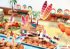 If you love old movies like beach blanket bingo, then you'll have fun with this retro, beachy, pool party theme.if anyone in your family is a surfer, even better! Summer Beach Party Ideas Pixiebear Party Printables
