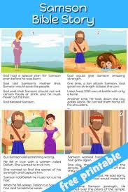 Click the link for the lessons, discussion questions, memory cards, and activities for this. Free Printable Samson Bible Story For Under 5s Trueway Kids Bible Stories For Kids Bible Lessons Kids Sunday School Lessons