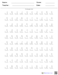 Addition Worksheets Dynamically Created Addition Worksheets