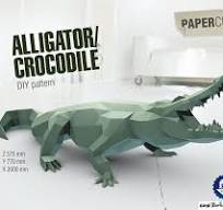 Cocodrilo, caimán, modelo DIY PAPERCRAFT de baja poli en 3D ...