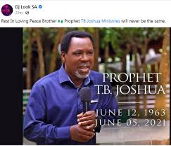 Tb joshua is a renowned nigerian televangelist and pastor. 9fmihhe2msbaom