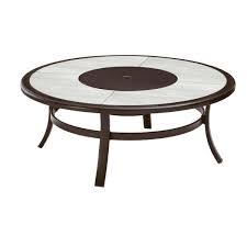 Target/patio & garden/coffee table fire pit (124)‎. Hampton Bay Whitfield 48 In Round Galvanized Steel Wood Burning Fire Pit Table In Dark Brown With Stone Look Tile Top 3022 Cm4 Fp The Home Depot