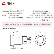 Voltage stabilizer wiring diagram diagram bp oil wire. Apiele 19mm Latching Push Button Switch 12v Dc Angel Eye Halo Ring Led Metal 0 74 1no1nc Spdt With Wire Socket Plug Blue Pricepulse