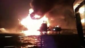 A fire on the ocean surface in the south of the gulf of mexico has been extinguished, following a gas leak from an underwater pipeline sparked the blaze. 4 Dead 16 Hurt In Oil Platform Fire In Gulf Of Mexico