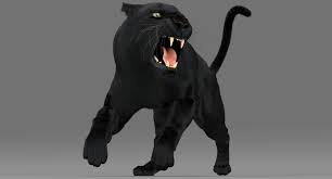 3d Model Black Panther Animated Rigged Fur Black Panther Panther 3d Model