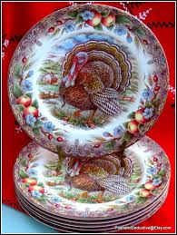 People rare eat more than a few spoons of christmas pudding so the dinner usually includes several other desserts and savories. Christmas Turkey Multicolour English Transferware Large Dinner Etsy Thanksgiving Table Decorations Transferware Christmas China