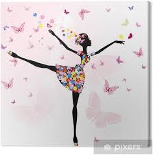 Ballerina Girl With Flowers With Butterflies Canvas Print Pixers We Live To Change In 2021 Butterfly Canvas Girls With Flowers Fairy Wallpaper