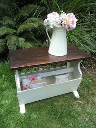 Painted Vintage Side Table With Magazine Rack Storage In Home Vintage Side Table Magazine Table Diy Furniture Projects