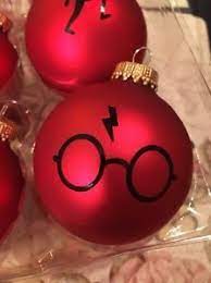 Handmade For Fans Of Harry Potter Christmas Glass Ball Ornament Red Harry Potter Christmas Ornaments Harry Potter Christmas Tree Harry Potter Ornaments