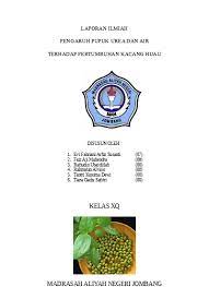 Pertumbuhan dan perkembangan pada tumbuhan kacang hijau. Laporan Ilmiah Kacang Hijau P1