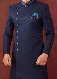 Blue Indowestern Sherwani African Dresses Men African Clothing For Men African Shirts For Men
