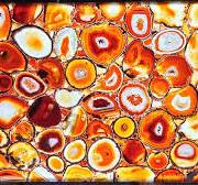 Semi precious stone backlit onyx polished ruby red orange ...