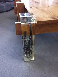 Resin Table Leg With Old Nuts And Bolts Resin Table Recycled Wood Table Recycled Wood